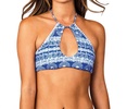 high neck bikini top in tahiti tide