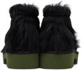 Black & Green Calf-Hair Boots