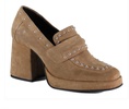 women song notes loafer heel in camel