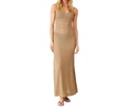 mesh maxi dress in beige