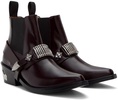 Burgundy Ankle Strap Chelsea Boots