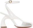 White Leather Heeled Sandals