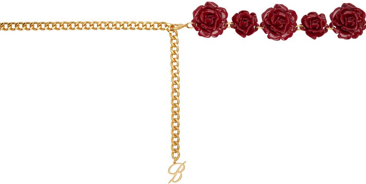 Gold & Red Rose Resin Belt