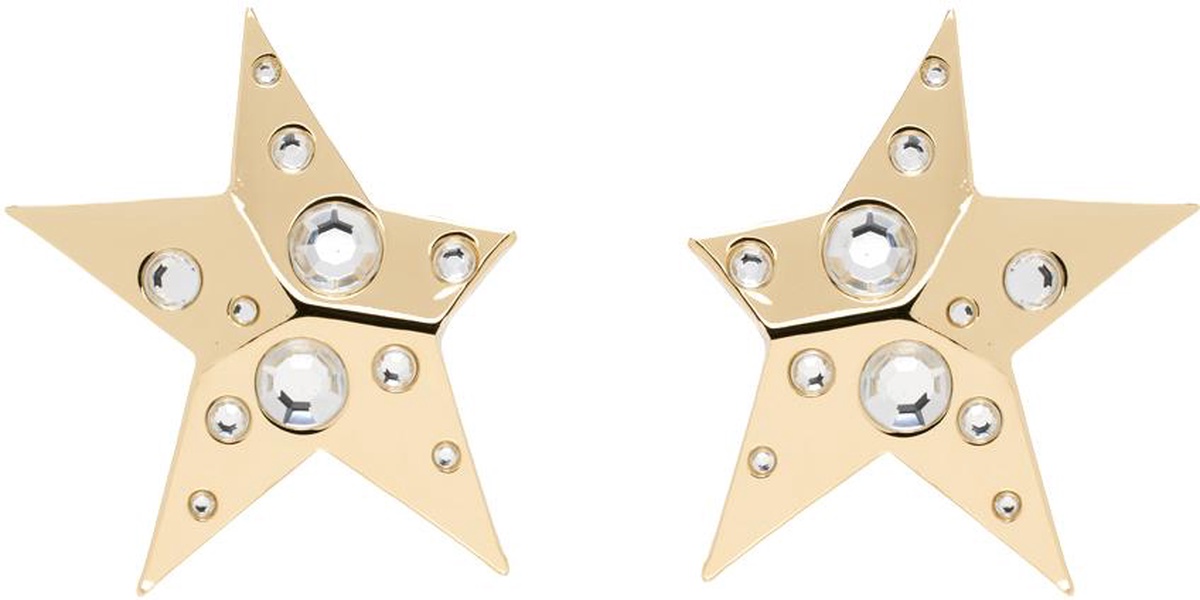 Gold Crystal Star Earrings