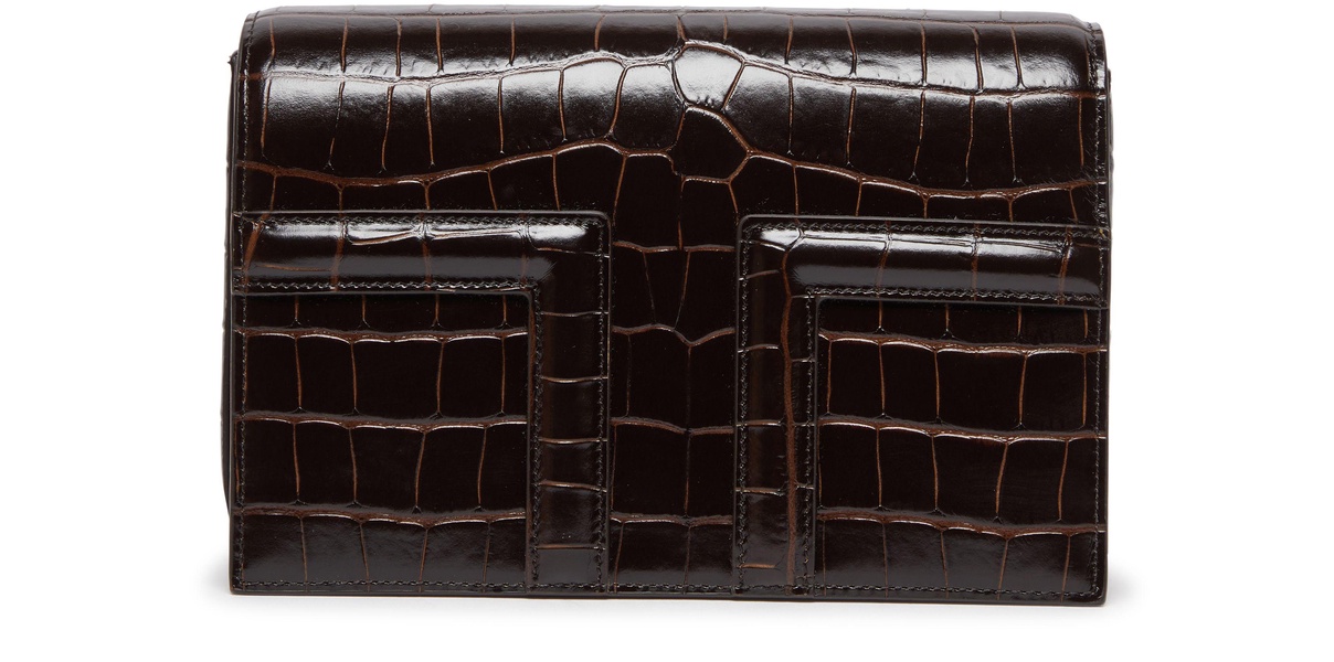 Mini T-Flap croco-embossed bag