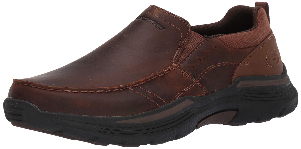 Skechers Men's Expended-Sevenoleather Leather Slip on Moccasin