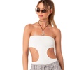 Women's Ribbed Bodysuit With Cut Out Top