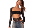 Women's Zoey Sheer Lace Two Piece Bodysuit