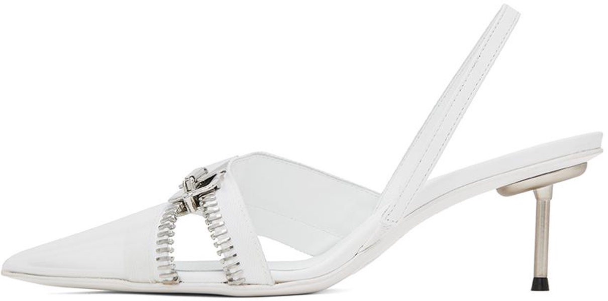 White Clear Zip Heels