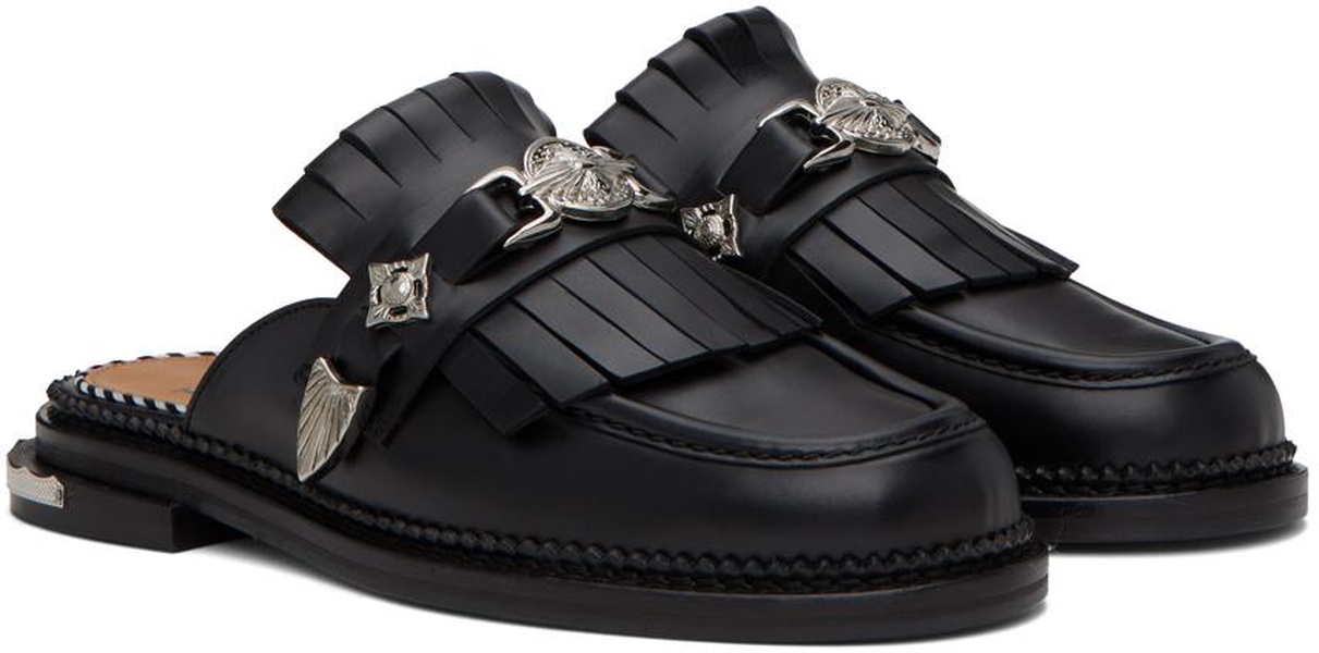 Black Fringed Loafers