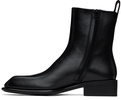 Black Throttle Leather Ankle Boots