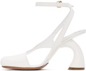 White Leather Heeled Sandals