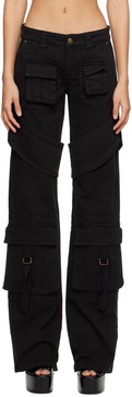 Black Denim Cargo Pants