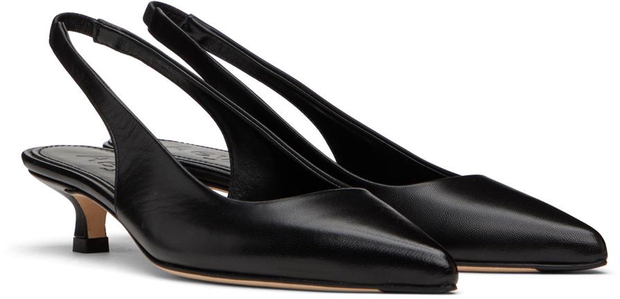 Black Valerie Slingback Heels