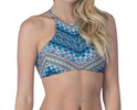 chevron high neck bikini top in nomad