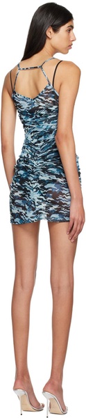 Blue Camouflage Minidress