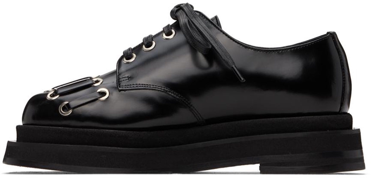 Black Heart Toe Platform Grommet Brogues