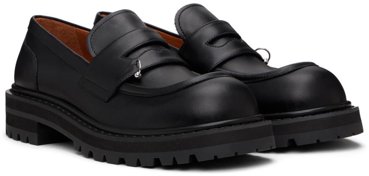 Black Leather Chunky Loafers