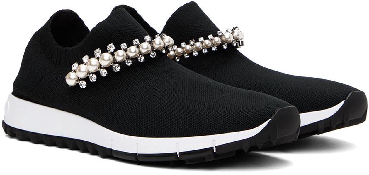 Verona crystal-embellished knitted trainers