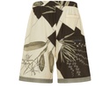 Cotton and silk plant-print short