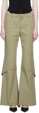 Khaki Draped Trousers