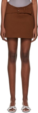 Brown Viscose Mini Skirt