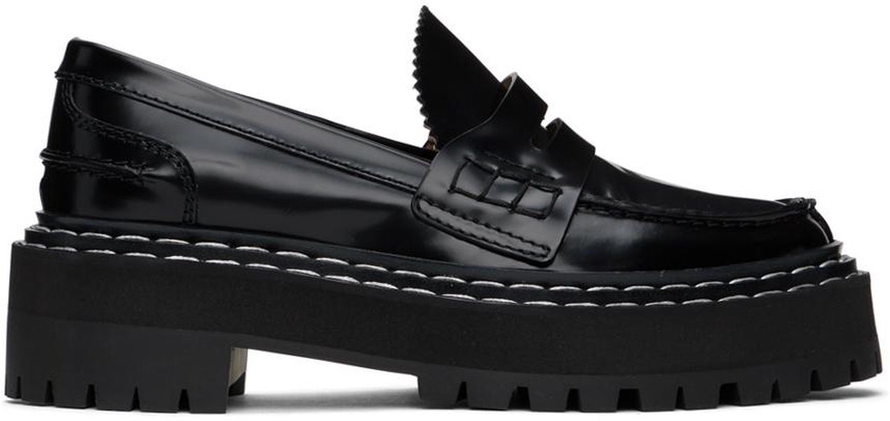 Black Lug Sole Platform Loafers