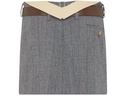 Pleated skirt with leather belt