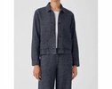 tweedy hemp cotton classic collar jacket in denim