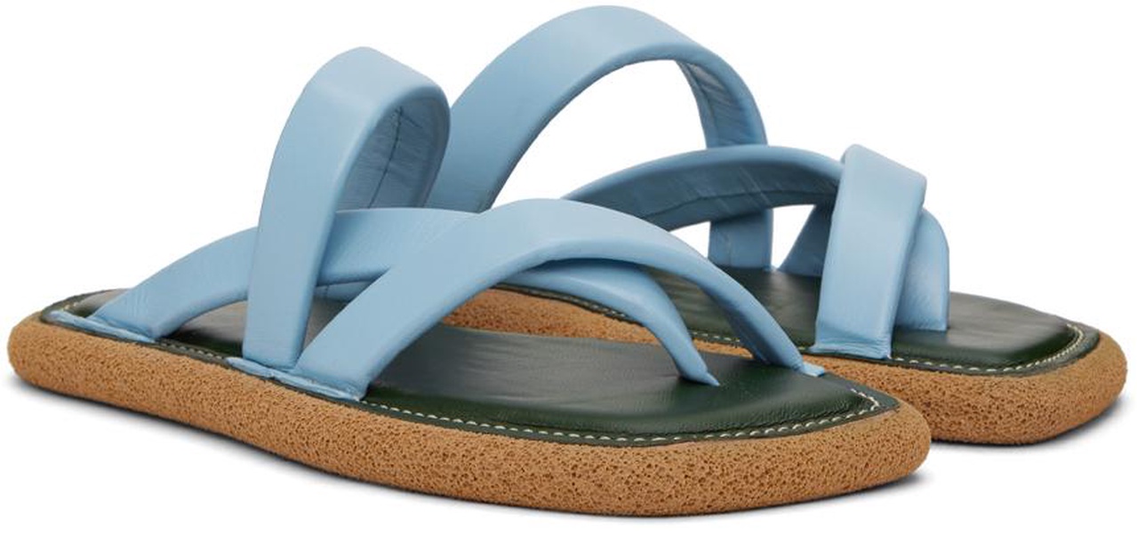 Blue Criss-Crossing Strap Sandals