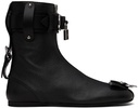 Black Padlock Ankle Boots