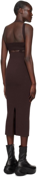 Brown Interlink Midi Dress