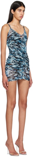 Blue Camouflage Minidress