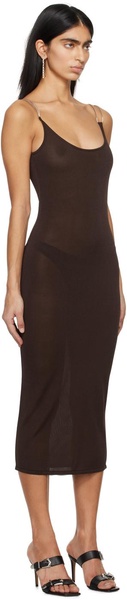 Brown Double Wire Midi Dress