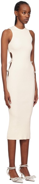 White Crystal-Cut Midi Dress