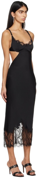 Black Sweetheart Neck Midi Dress