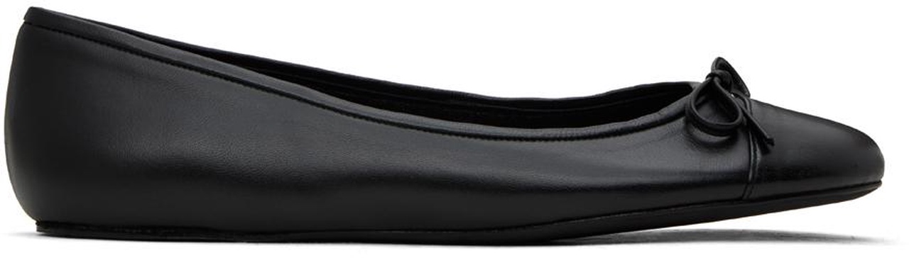 SSENSE Exclusive Black Leather Ballerina Flats