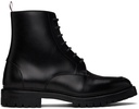 Black Commando Sole Apron Stitch Boots