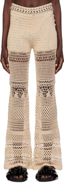 Beige Beaded Trousers