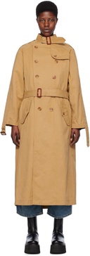 Tan Pin-Buckle Trench Coat