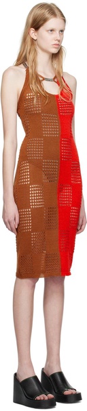 Red & Brown Keira Midi Dress