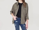 girl's button down shirt in olive