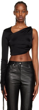 Black Single-Shoulder Blouse