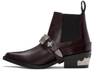 Burgundy Ankle Strap Chelsea Boots