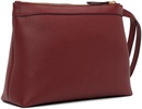 Burgundy Pebble Grain Toiletry Case Pouch