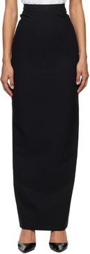 Black Nathalie X-Long Pencil Maxi Skirt