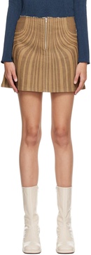 Brown Striped Miniskirt