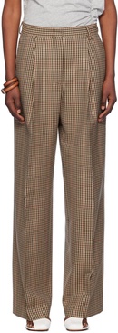 Beige Check Trousers