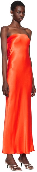 Orange Moon Dance Strapless Maxi Dress