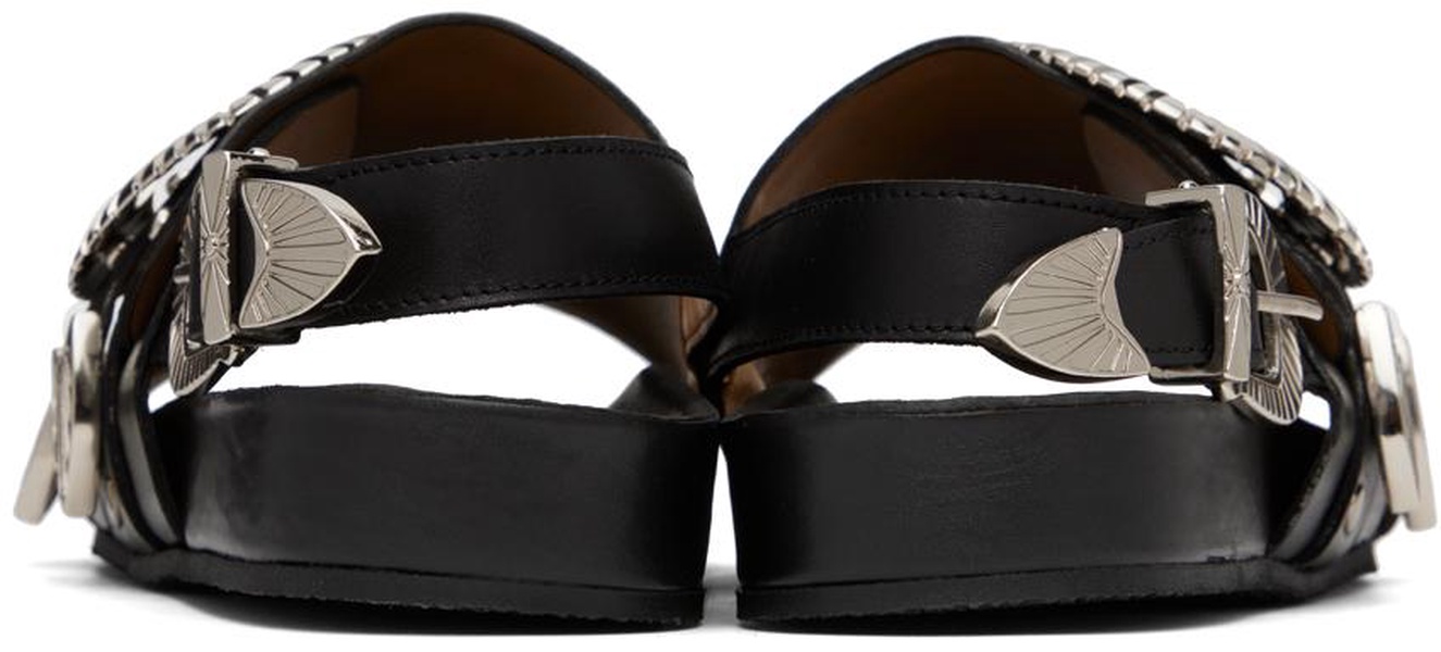 SSENSE Exclusive Black Leather Sandals